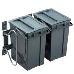 Affaldssorterings system med udtræk, spande 2x10 liter med låg