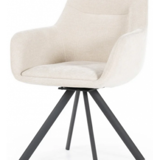 Bliss rotérbar spisebordsstol i metal og polyester H88 cm - Sort/Beige