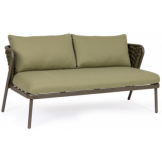 Harlow loungesofa i aluminium og olefin B165 cm - Oliven/Mørkegrøn/Grøn