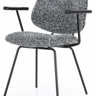 Jon spisebordsstol med armlæn i polyester H82 cm - Sort/Sort meleret