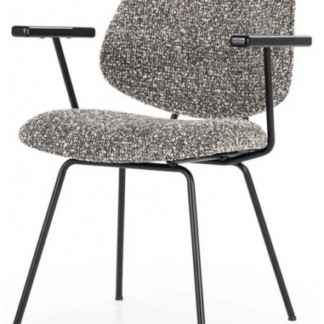 Jon spisebordsstol med armlæn i polyester H82 cm - Sort/Taupe meleret