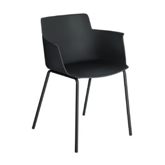 LAFORMA Hannia - spisebordsstol, m. armlæn - grønt plast og stål