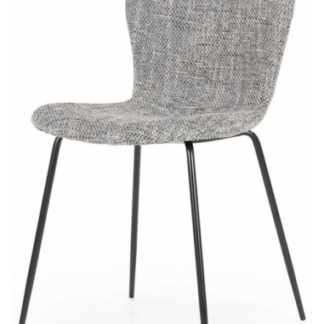 Lass spisebordsstol i metal og polyester H80 cm - Sort/Antracit