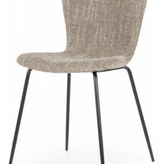 Lass spisebordsstol i metal og polyester H80 cm - Sort/Brun