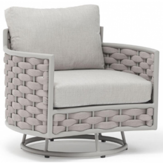 Loop rotérbar lounge havestol i aluminium og Couturetex H72 cm - Greige