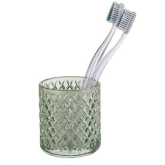 Tandbørstekrus grøn glas